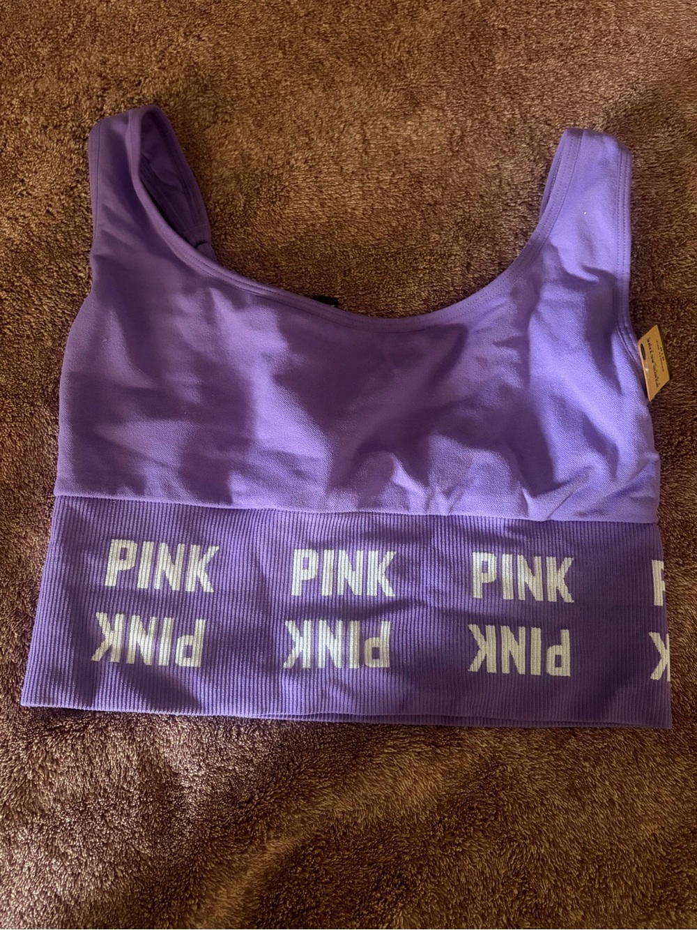 PINK Seamless Active Sports Bra Purple